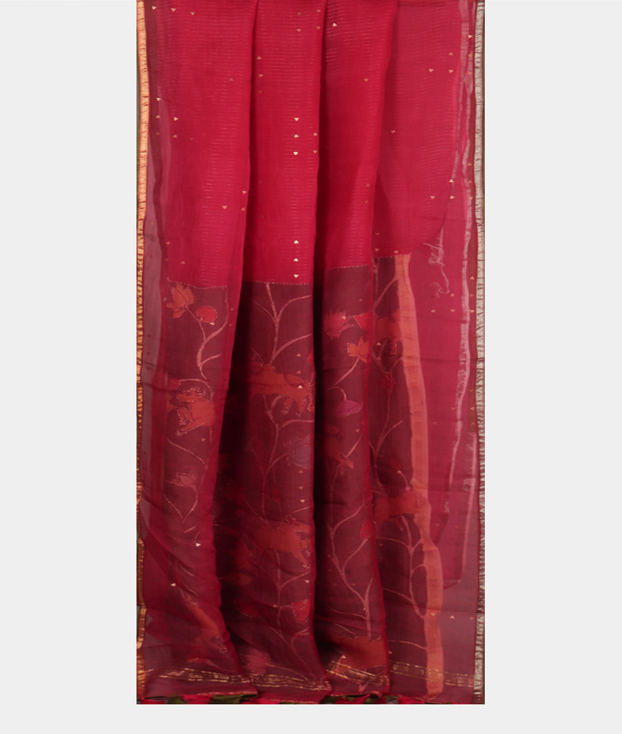 Pink Woven Organza Saree T4269252