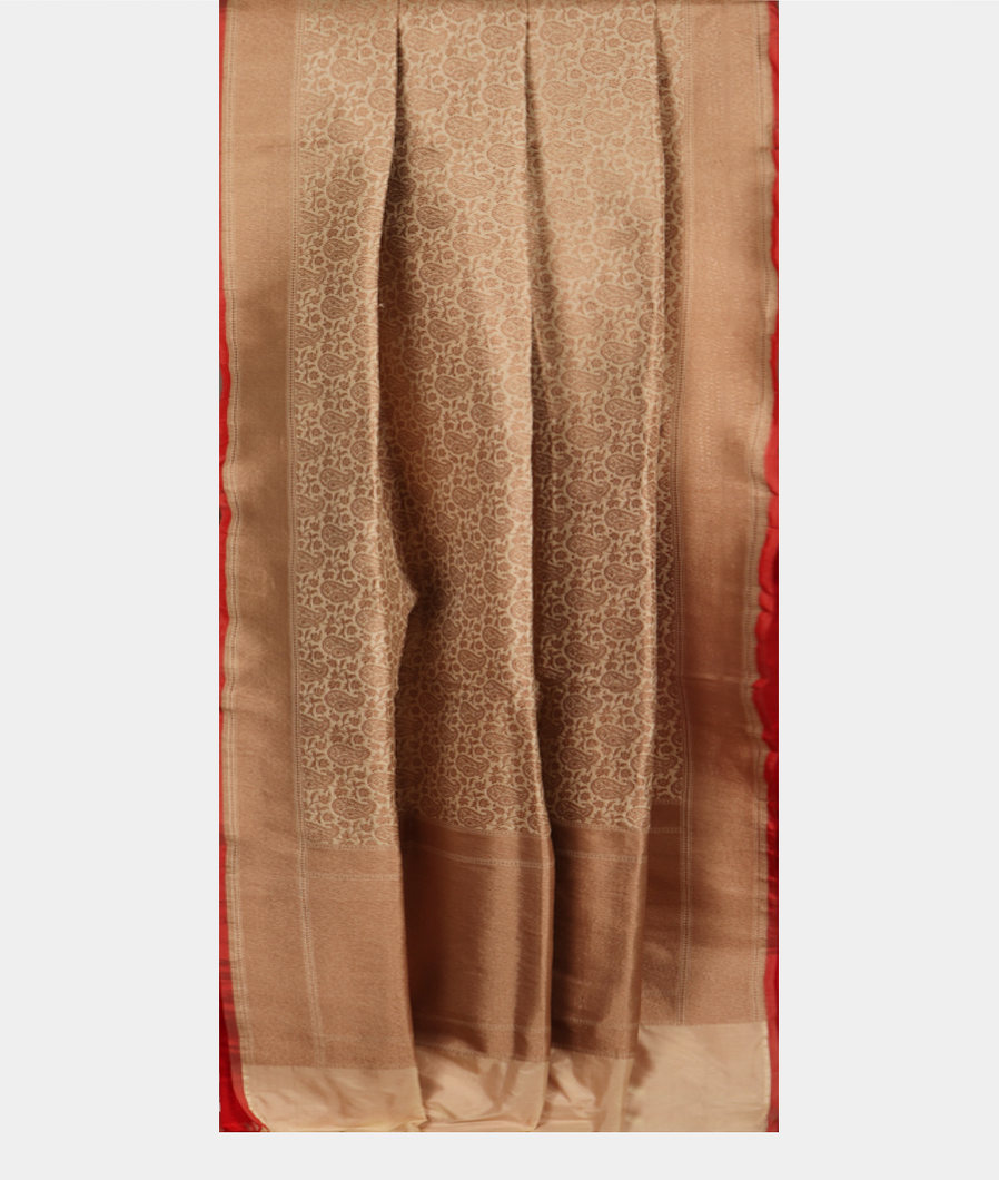 Cream Banaras Silk Saree T4252972