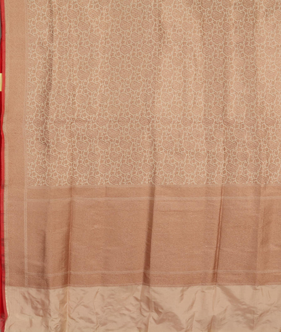 Cream Banaras Silk Saree T4252974