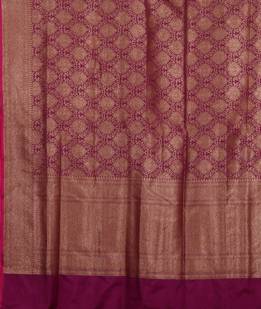 Purple Banaras Silk Saree T4253424
