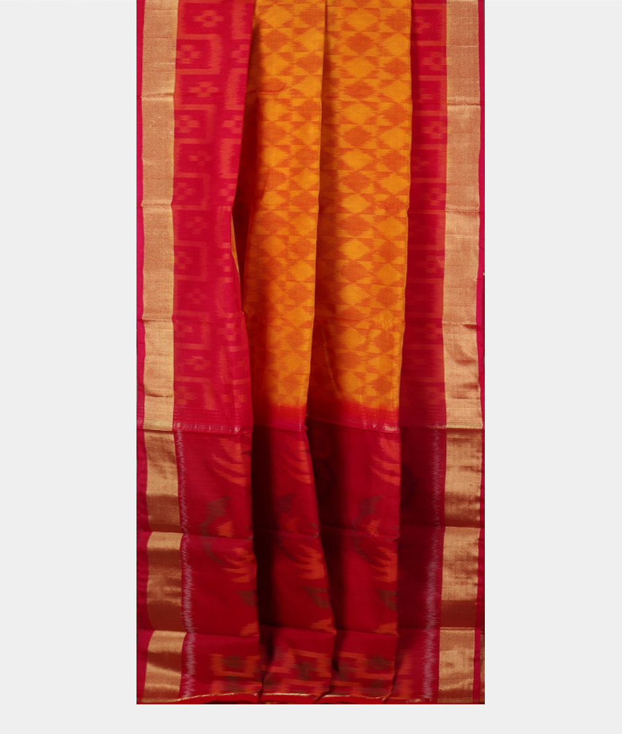 Yellow Pochampalli Silk Cotton Saree T4288842
