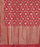 Pinkish Orange Banaras Silk Saree T4261944