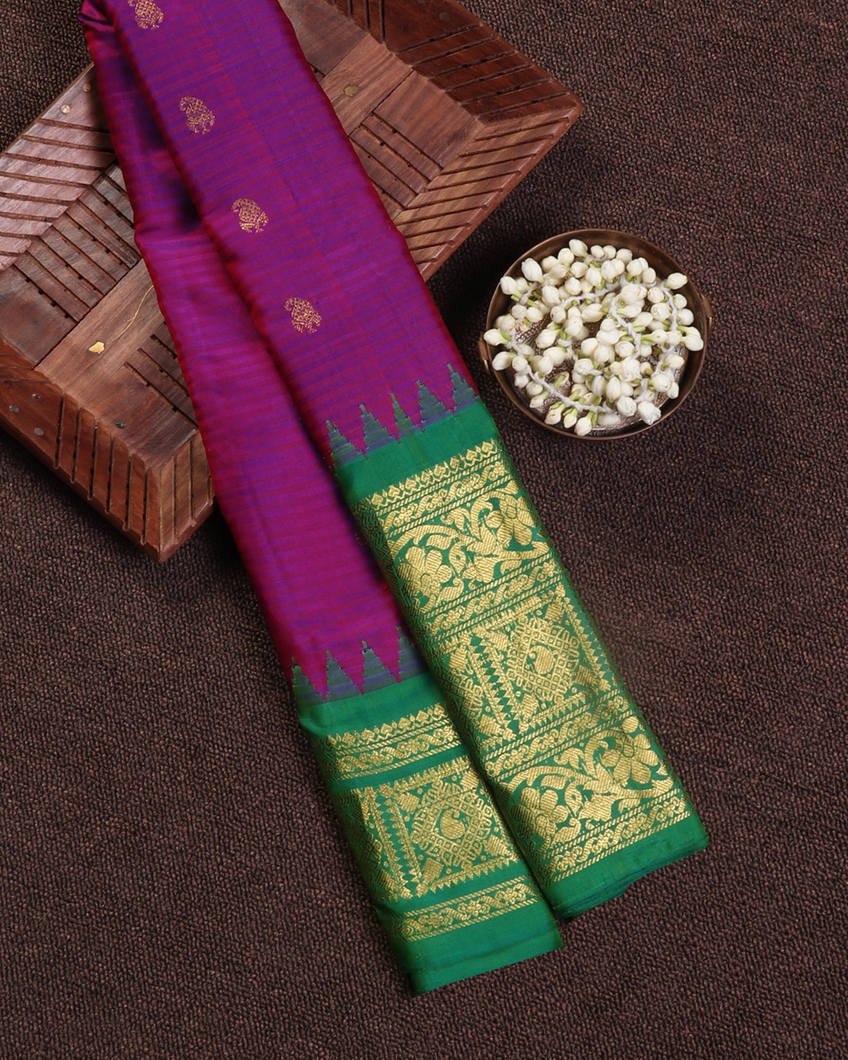 Purple Gadwal Silk Saree T358773-image