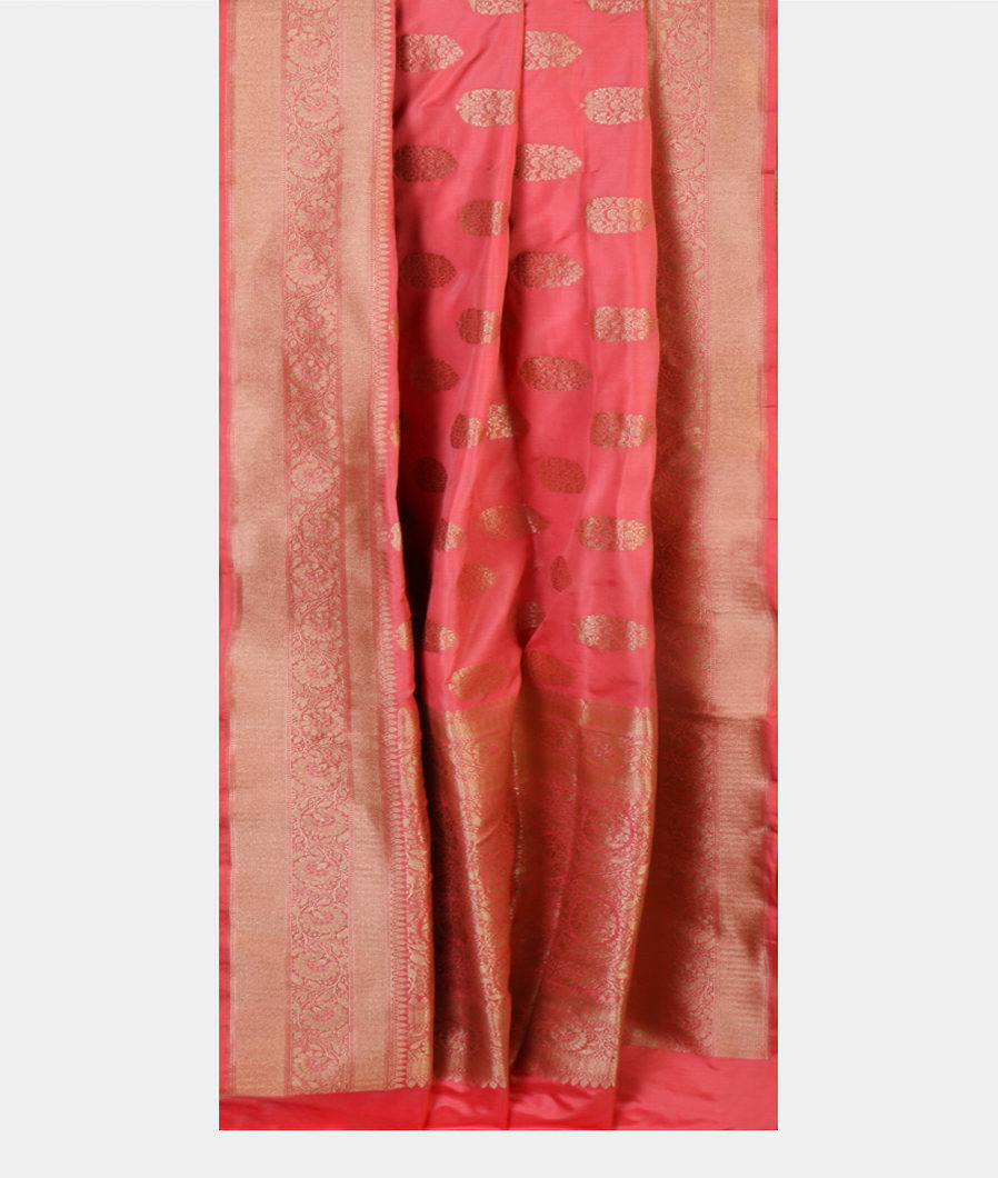 Salmon Pink Banaras Silk Saree T4262032