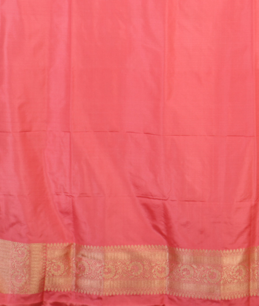 Salmon Pink Banaras Silk Saree T4262033