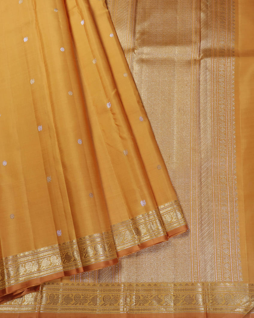 Yellow Handwoven Kanjivaram Silk Saree T4265232