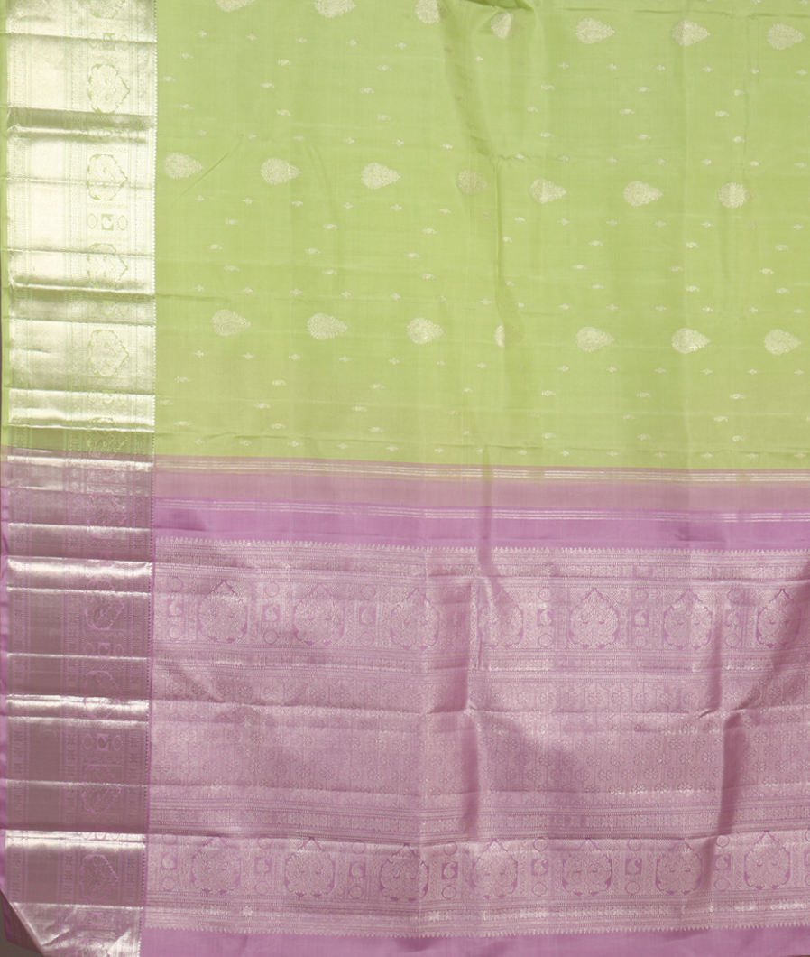 Pista Green Handwoven Kanjivaram Silk Saree T4268714