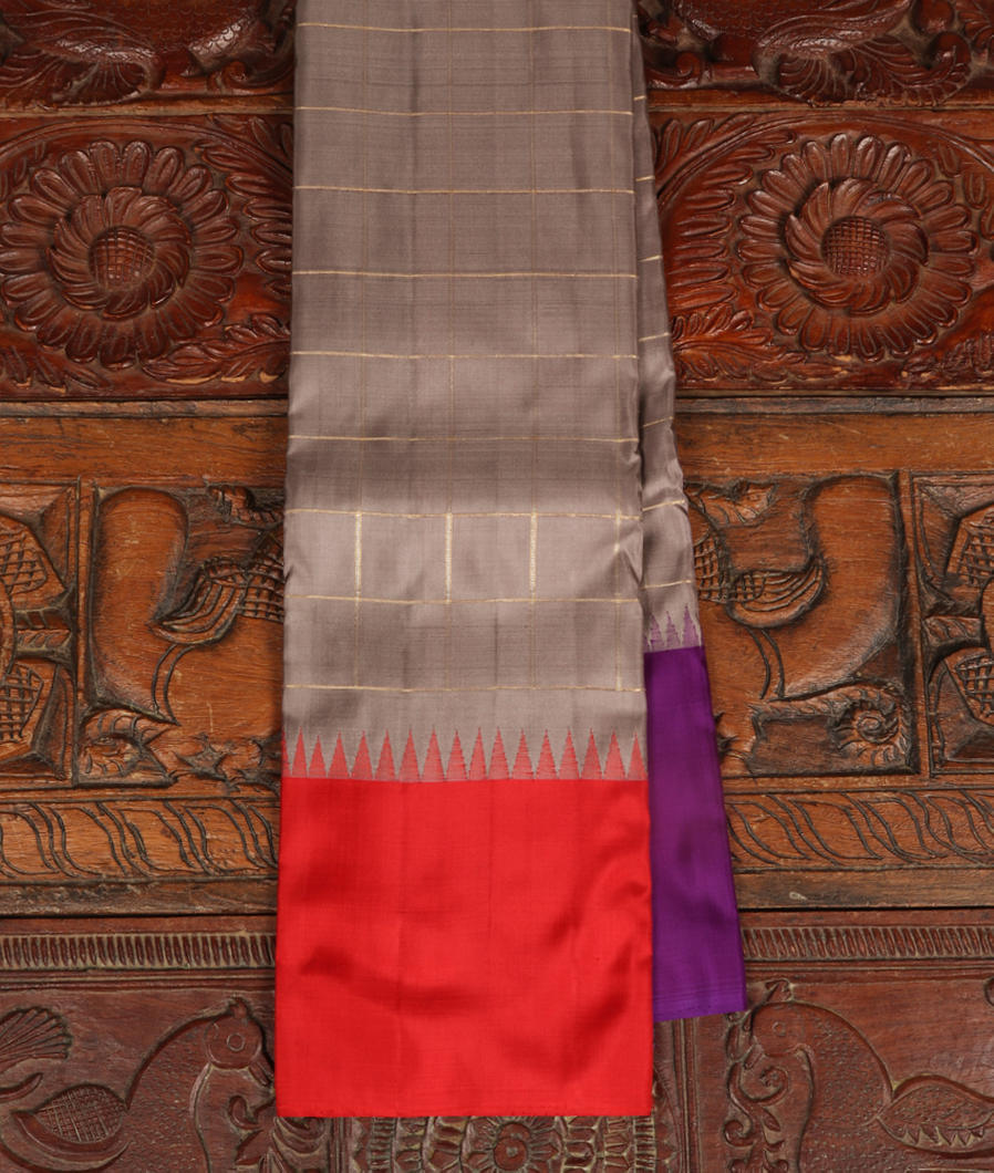 Grey Handwoven Kanjivaram Silk Saree T388424-image