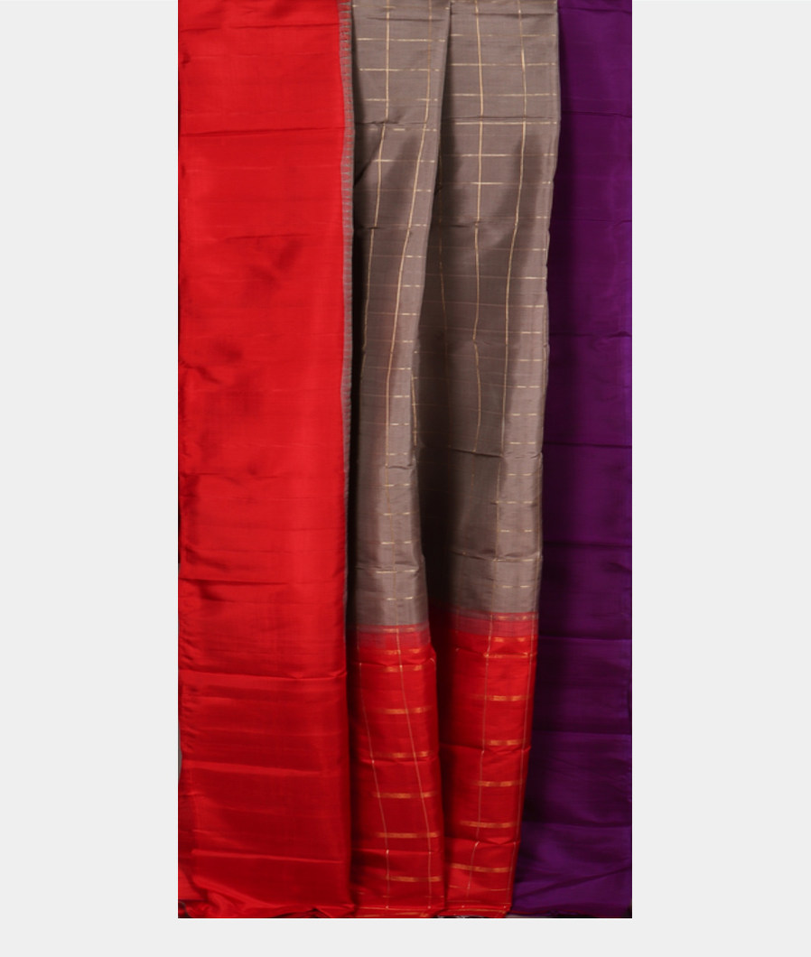 Grey Handwoven Kanjivaram Silk Saree T3884242