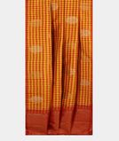Rust and Yellow Handwoven Kanjivaram Silk Saree T1092702