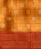 Rust and Yellow Handwoven Kanjivaram Silk Saree T1092704