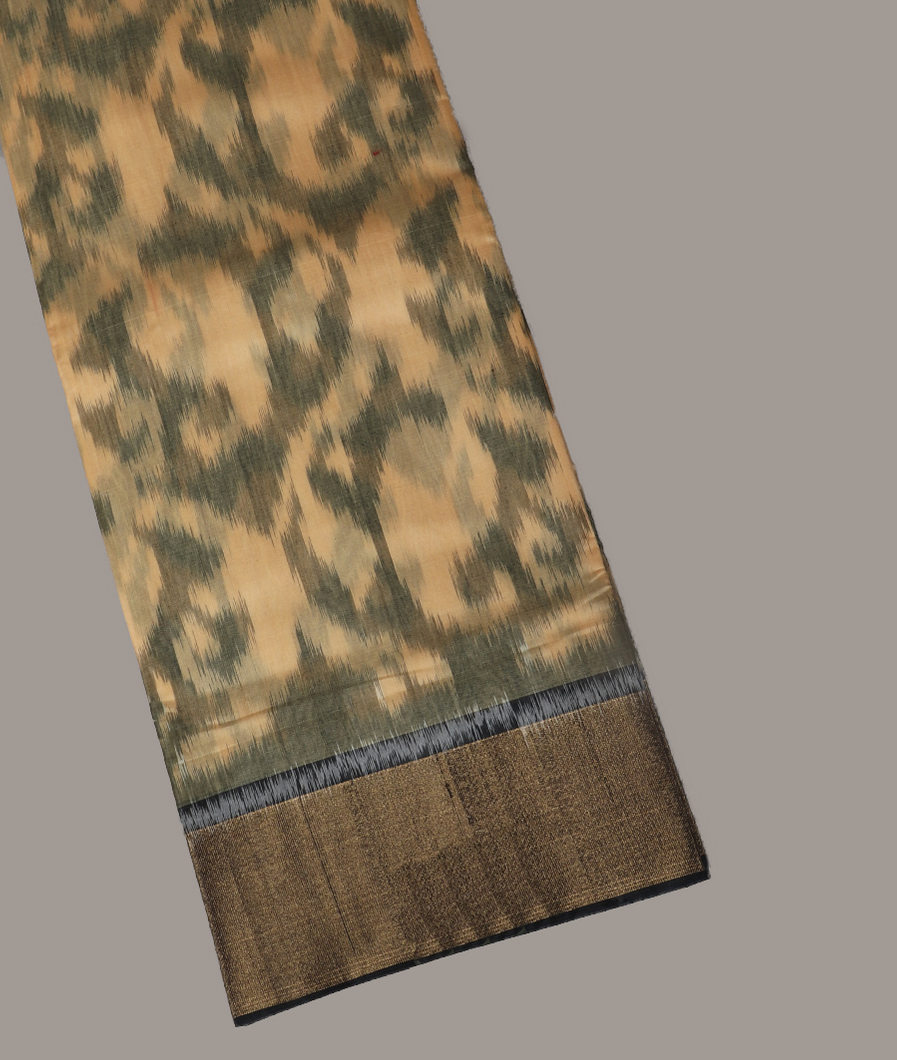 Beige Pochampalli Silk Cotton Saree T428874-image