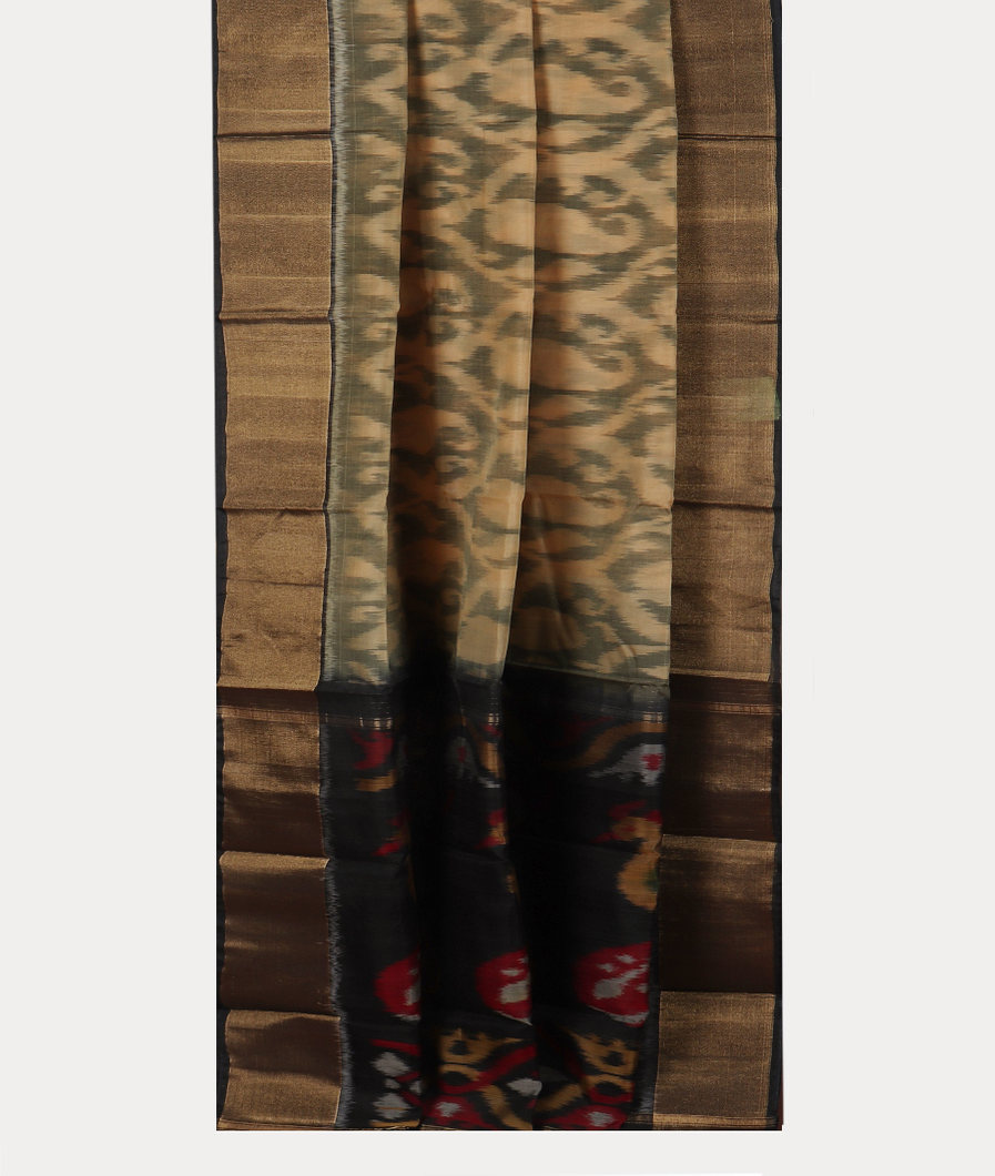 Beige Pochampalli Silk Cotton Saree T4288742