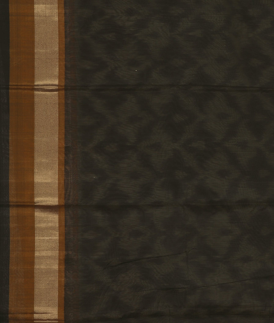 Grey And Off - White Pochampalli Silk Cotton Saree T4288603