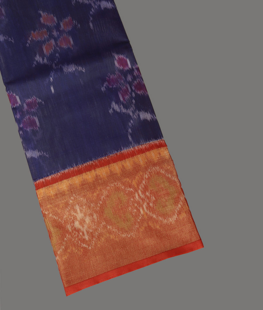 Blue Pochampalli Silk Cotton Saree T428917-image