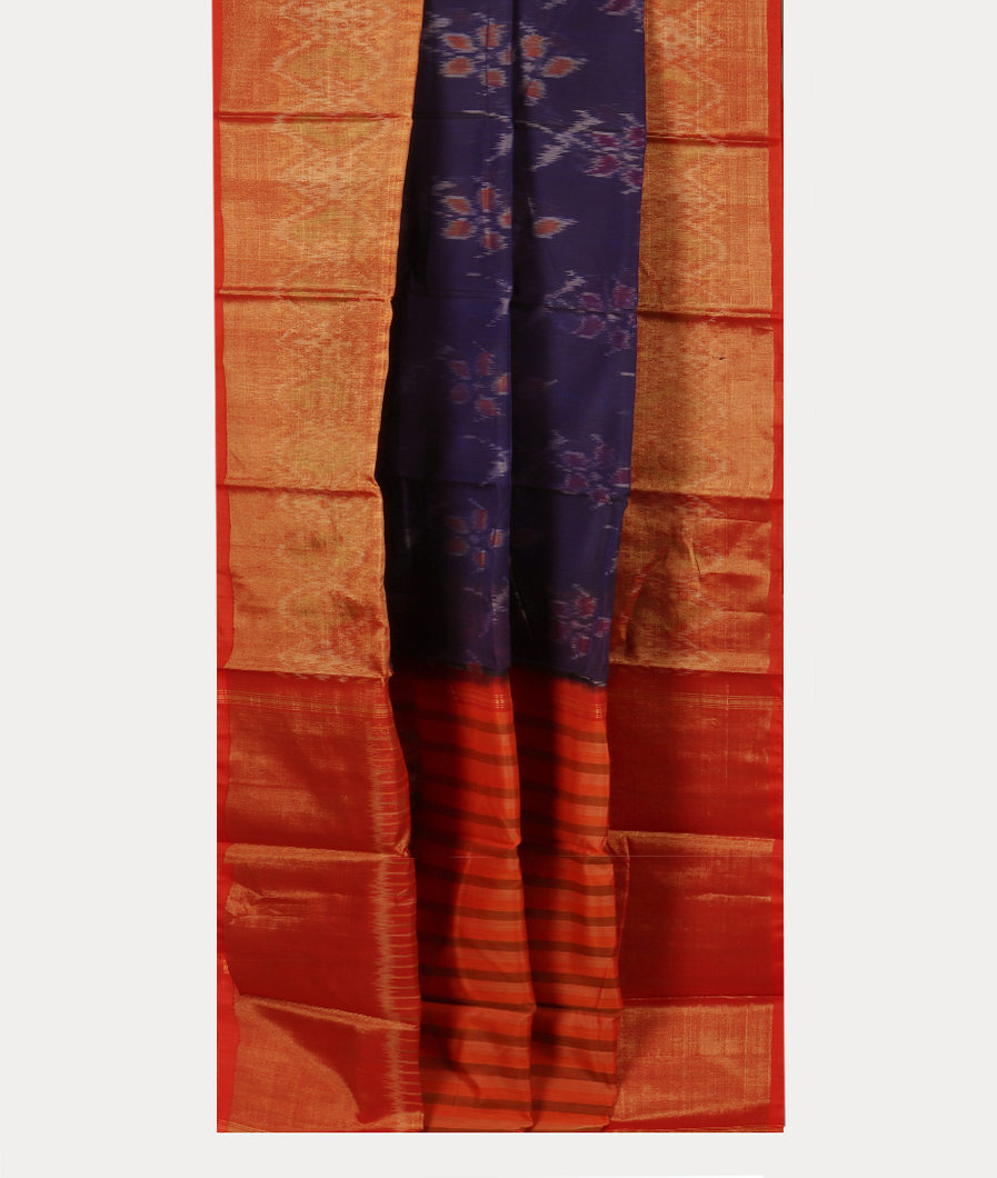 Blue Pochampalli Silk Cotton Saree T4289172