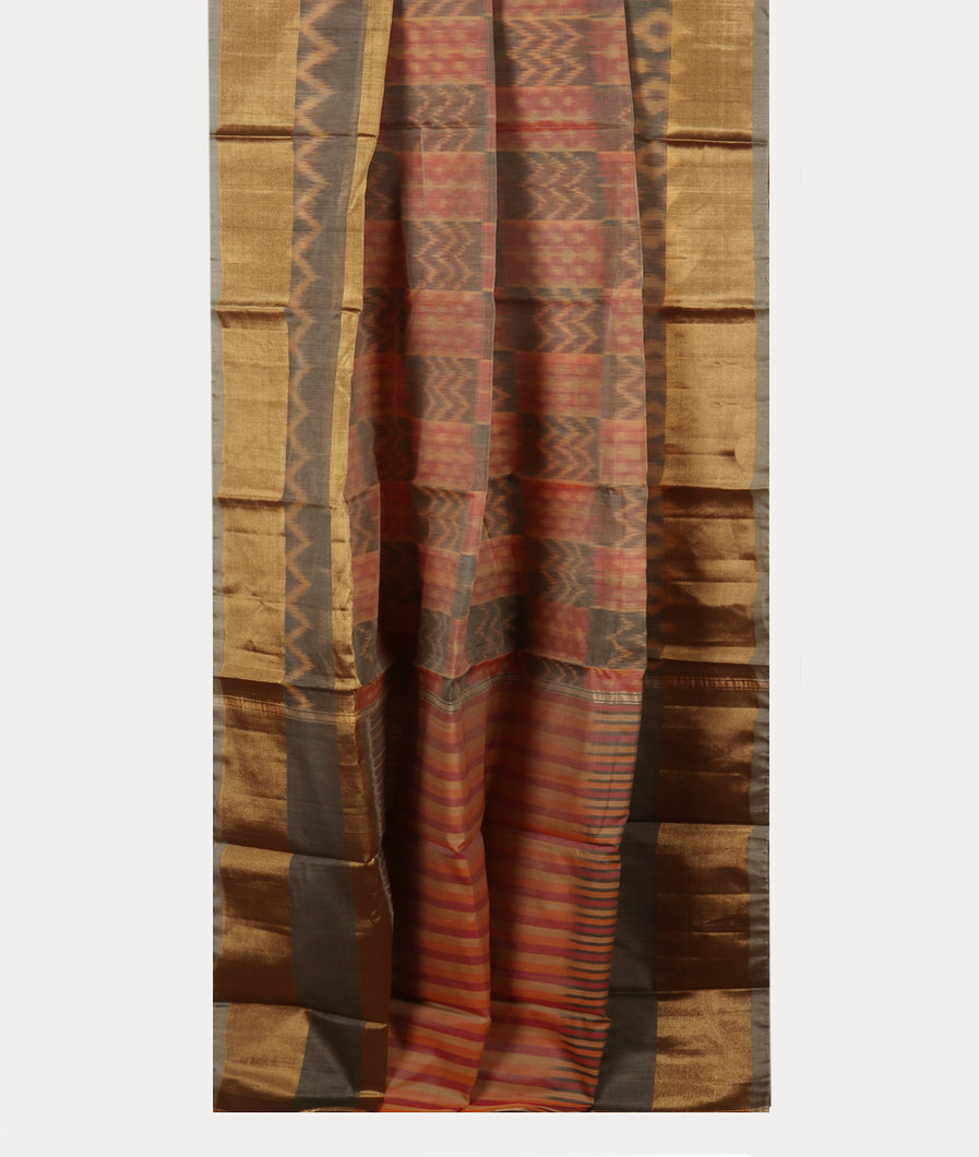 Multicolour Pochampalli Silk Cotton Saree T4289322