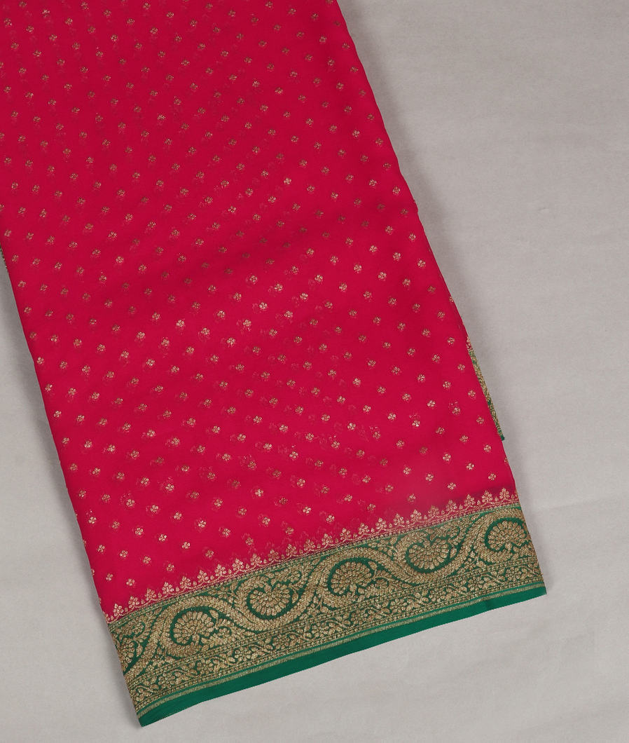 Magenta Banaras Georgette Silk Saree T368591-image