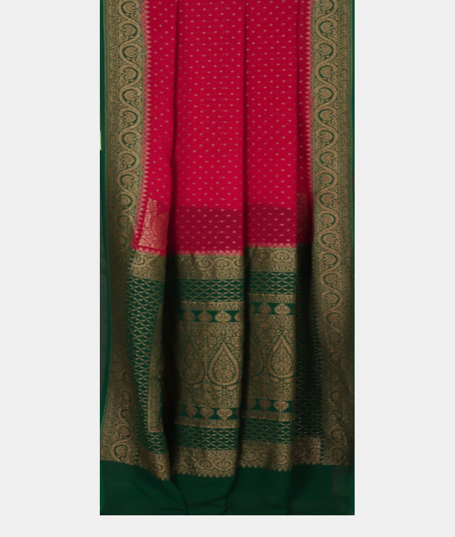 Magenta Banaras Georgette Silk Saree T3685912