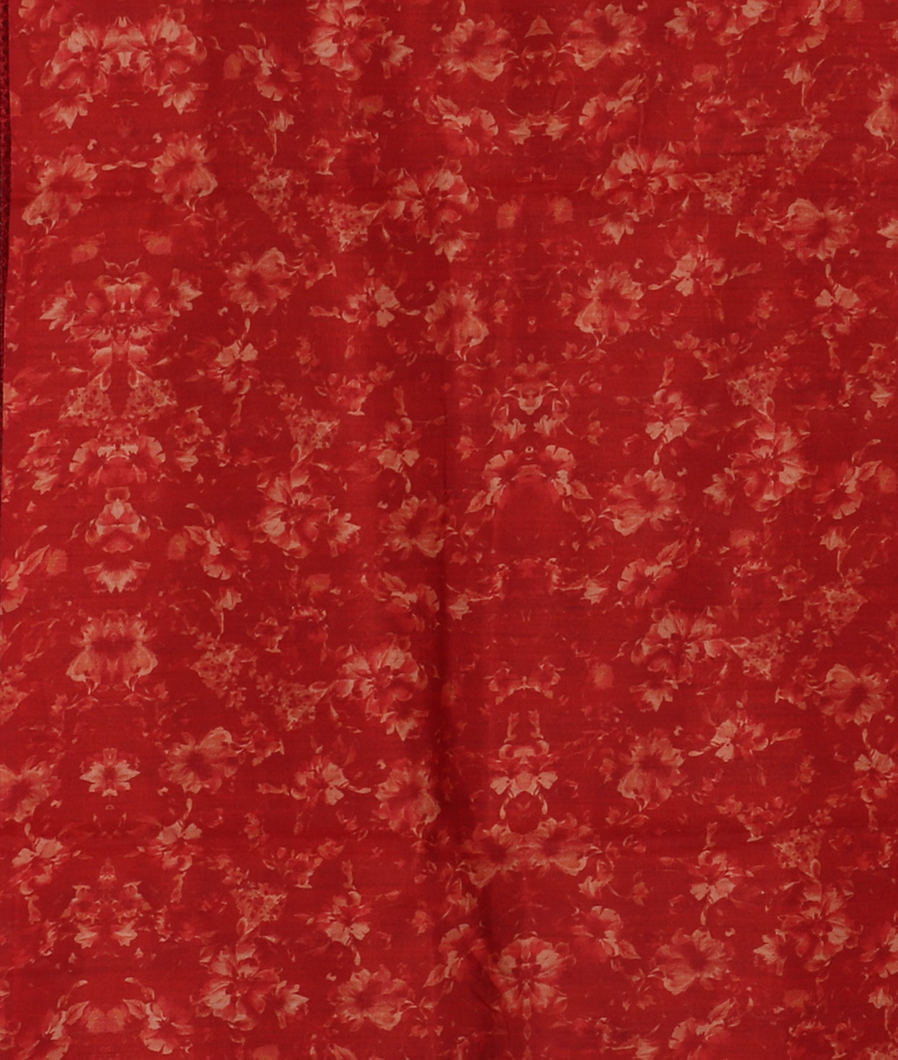 Maroon Kora Organza Printed Saree T4229383
