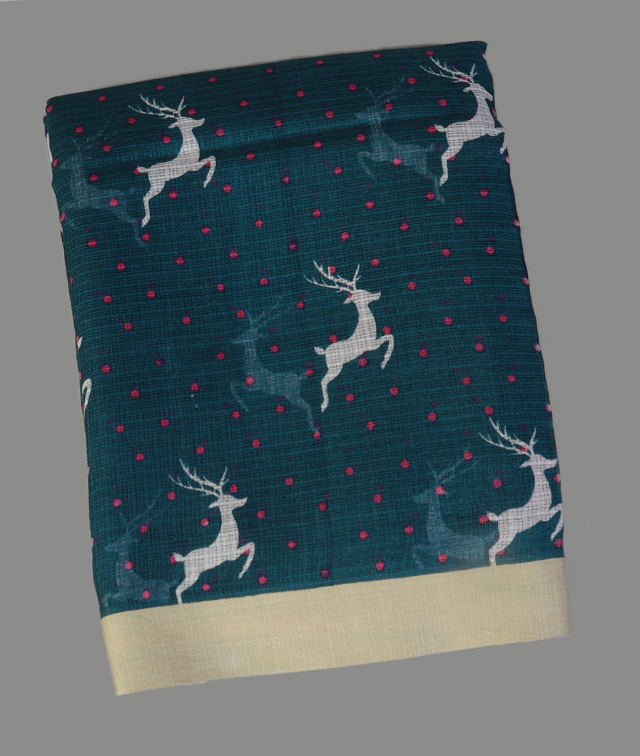 Blue Kota Cotton Saree T431137-image