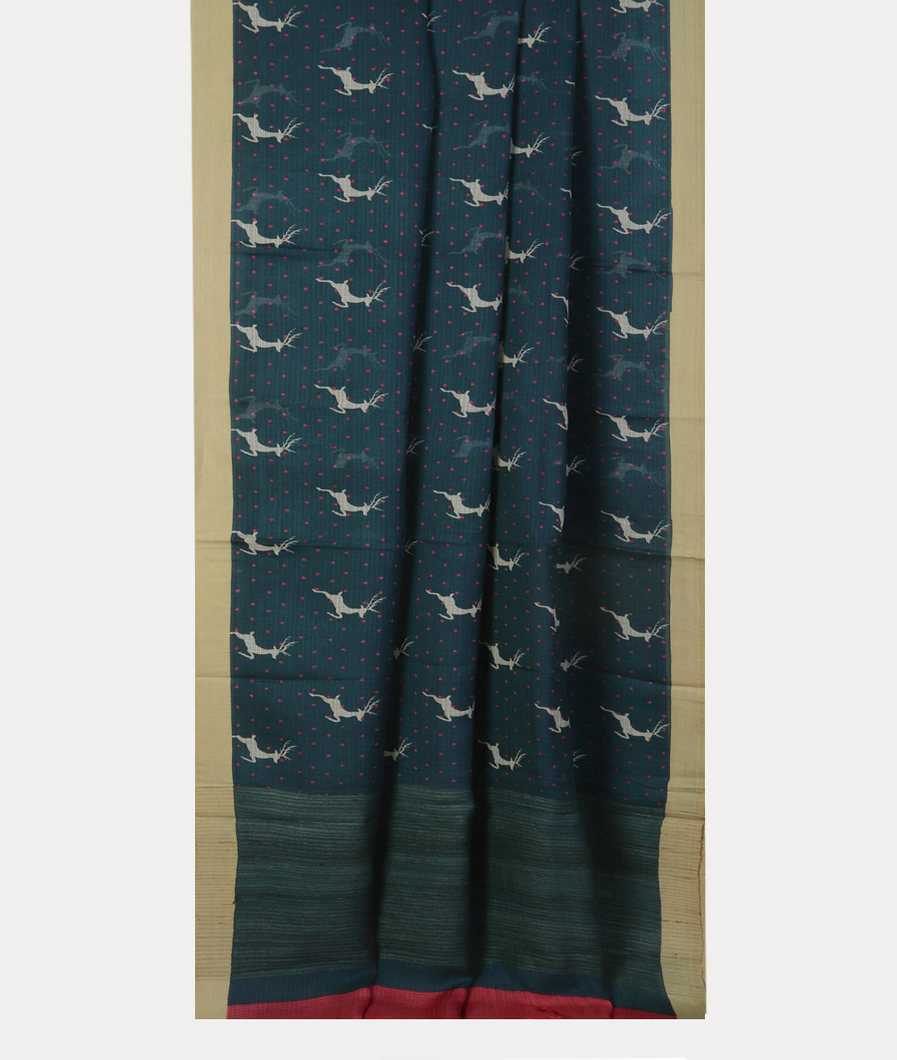 Blue Kota Cotton Saree T4311372