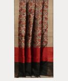 Grey Tussar Printed Saree T4185032
