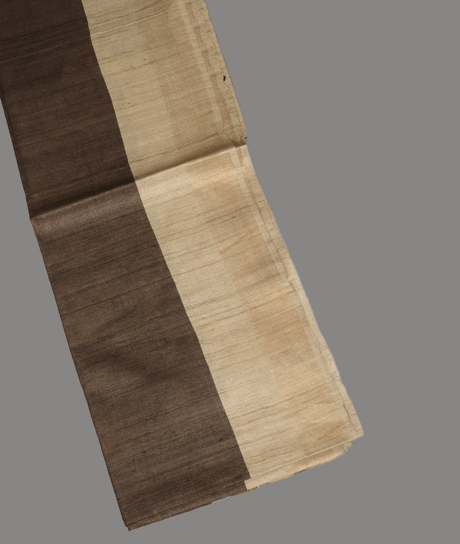 Beige Tussar Printed Saree T377385-image