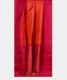 Orangish Pink Handwoven Kanjivaram Silk Saree T3476222