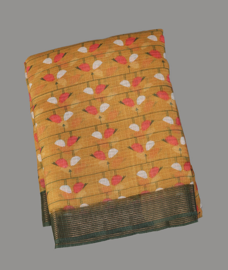 Yellow Kota Cotton Saree T431090-image