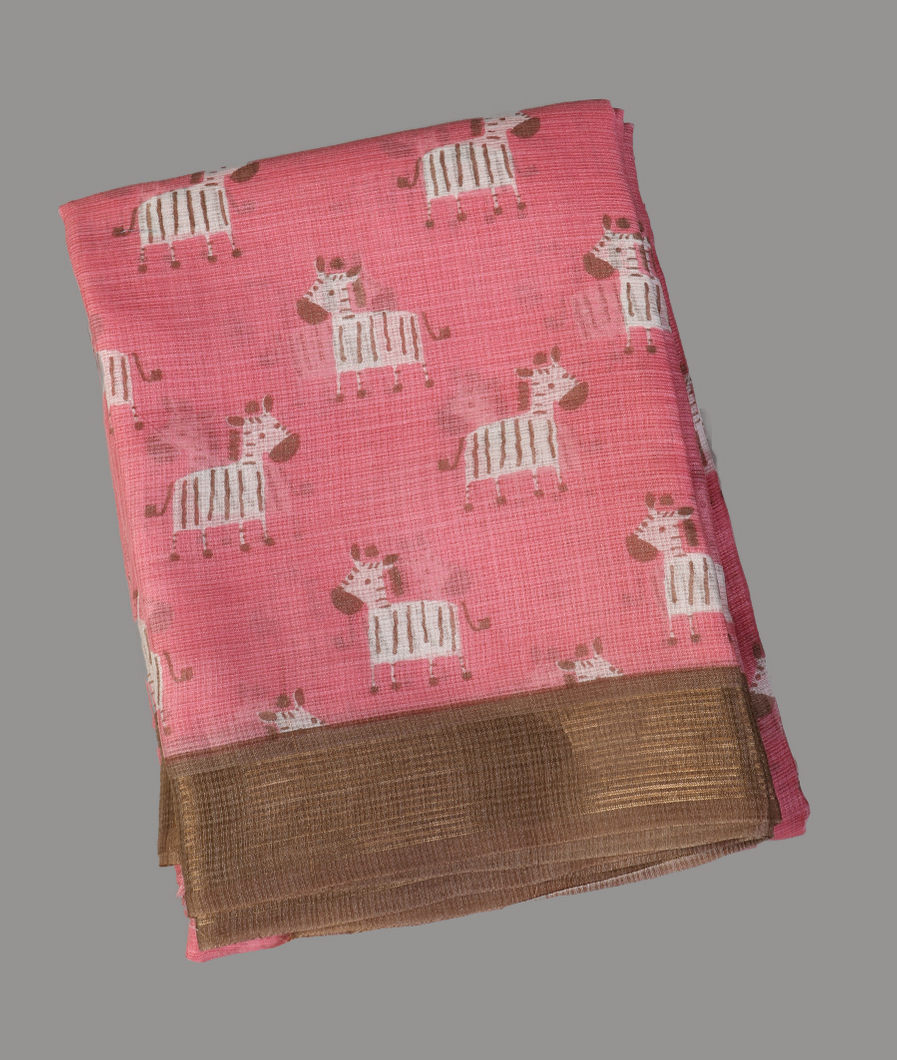 Pink Kota Cotton Saree T431131-image