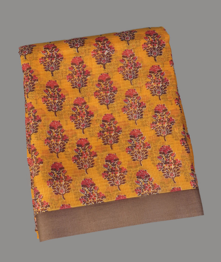 Yellow Kota Cotton Saree T431051-image