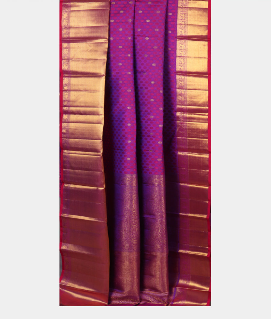 Purple Handwoven Kanjivaram Silk Saree T3654222
