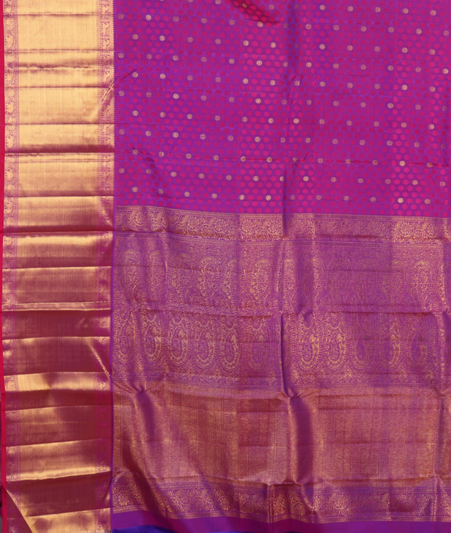 Purple Handwoven Kanjivaram Silk Saree T3654224