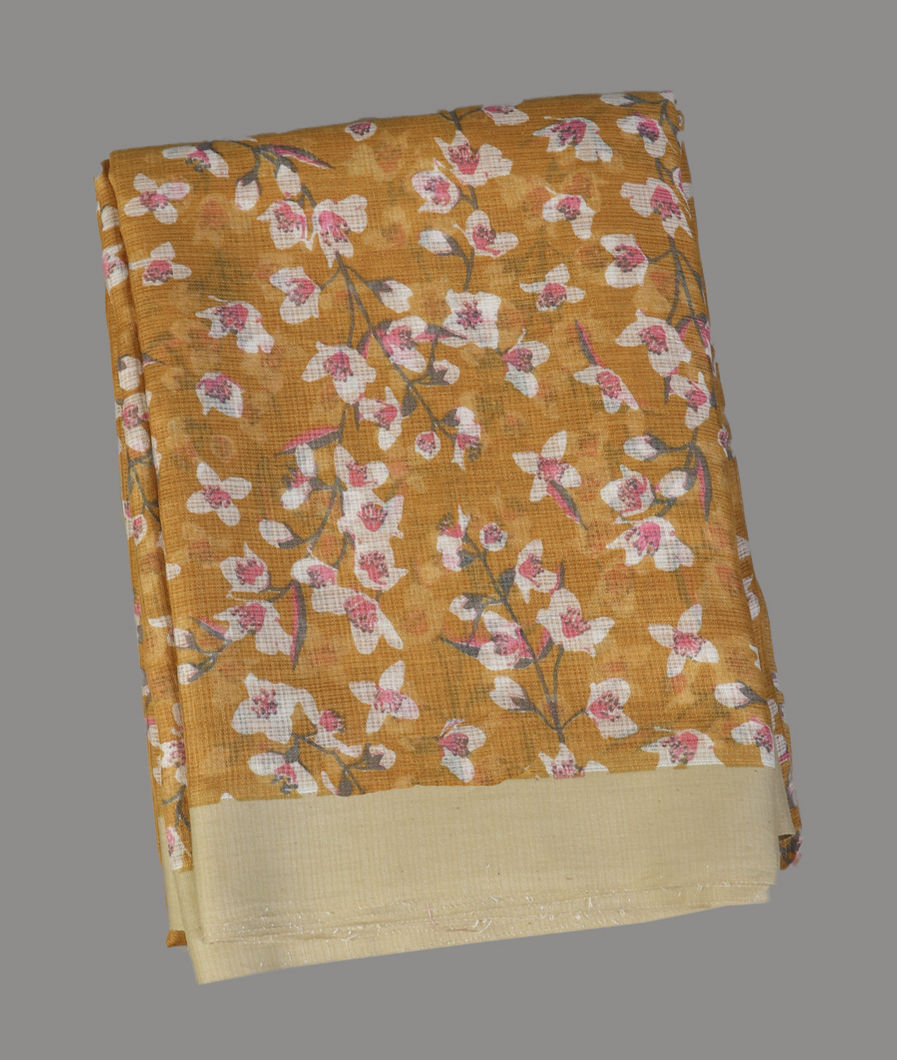 Yellow Kota Cotton Saree T431091-image