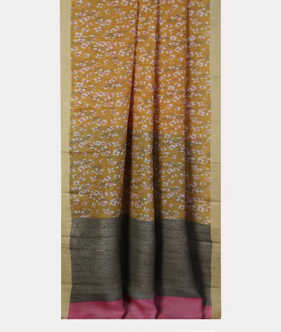 Yellow Kota Cotton Saree T4310912