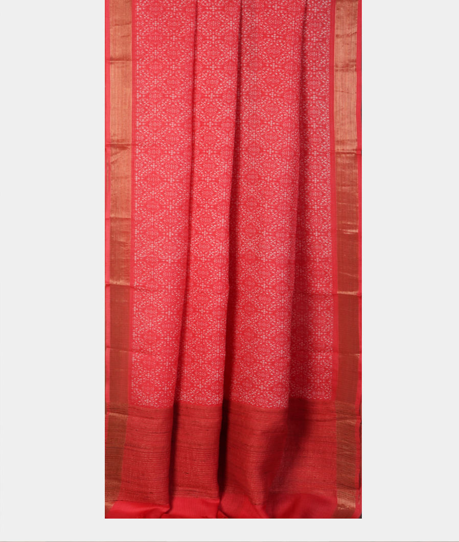 Reddish Pink Kota Cotton Saree T4310652