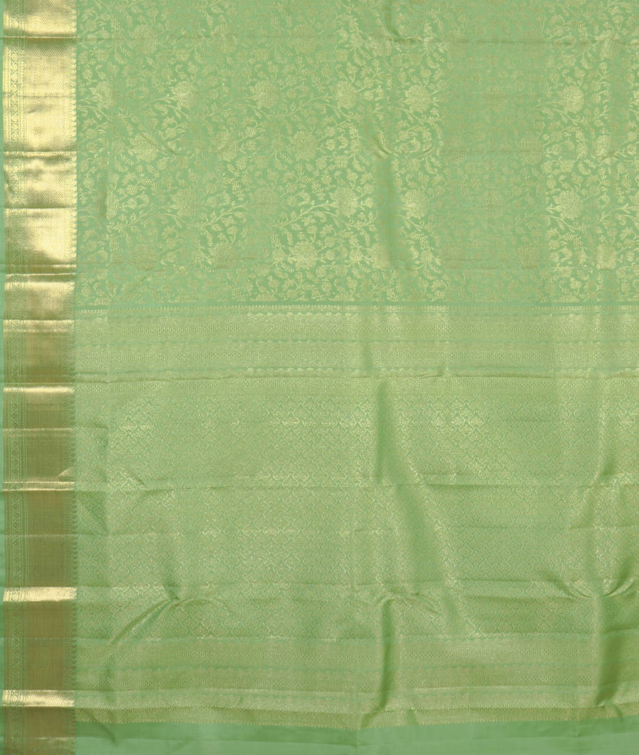 Green Handwoven Kanjivaram Silk Saree T4045554