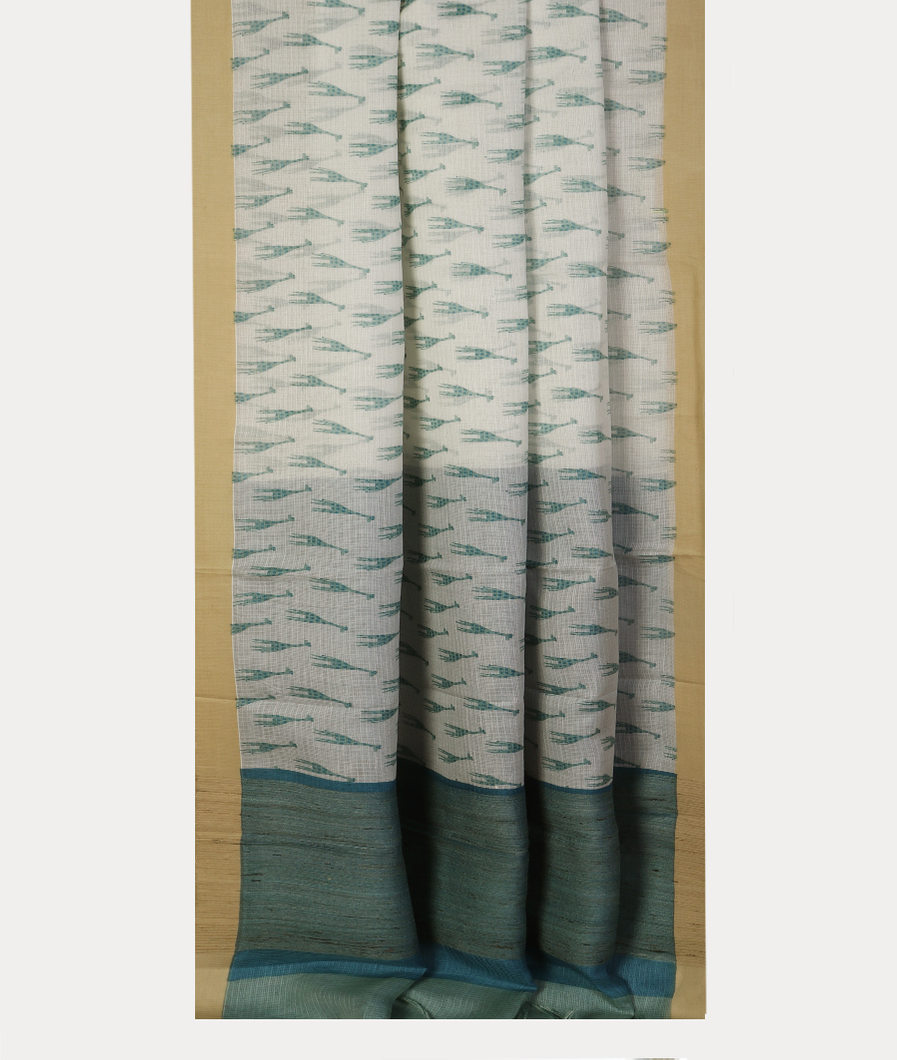 White Kota Cotton Saree T4311392