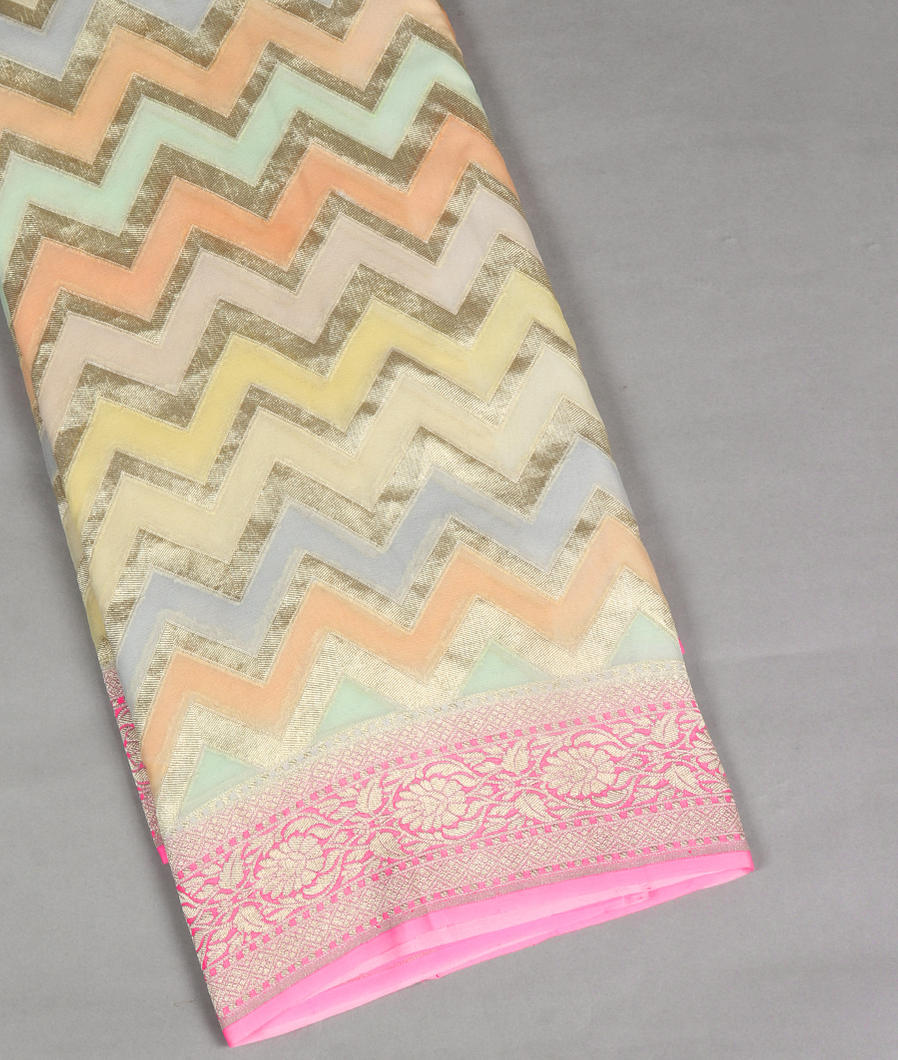 Multicolour Banaras Georgette Silk Saree T357888-image