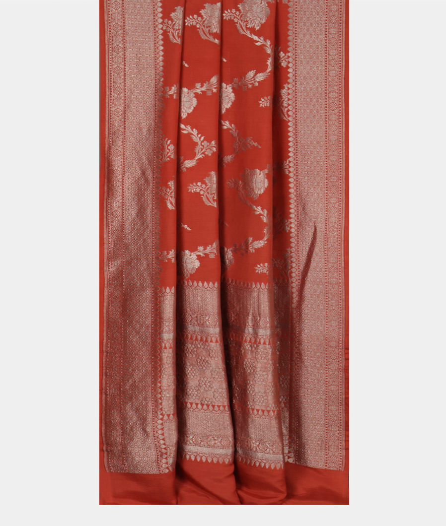 Salmon Pink Banaras Kathan Silk Saree T3964922