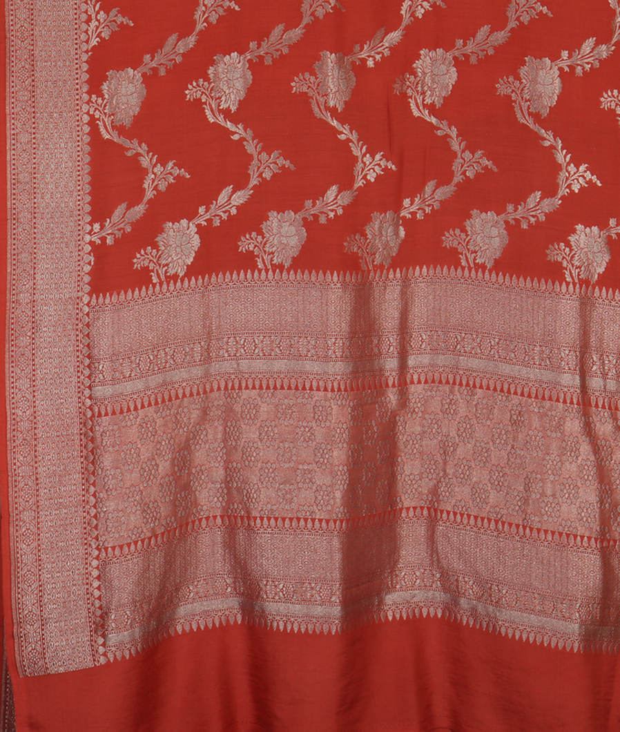 Salmon Pink Banaras Kathan Silk Saree T3964924