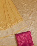 Yellow Banaras Georgette Silk Saree T4291782