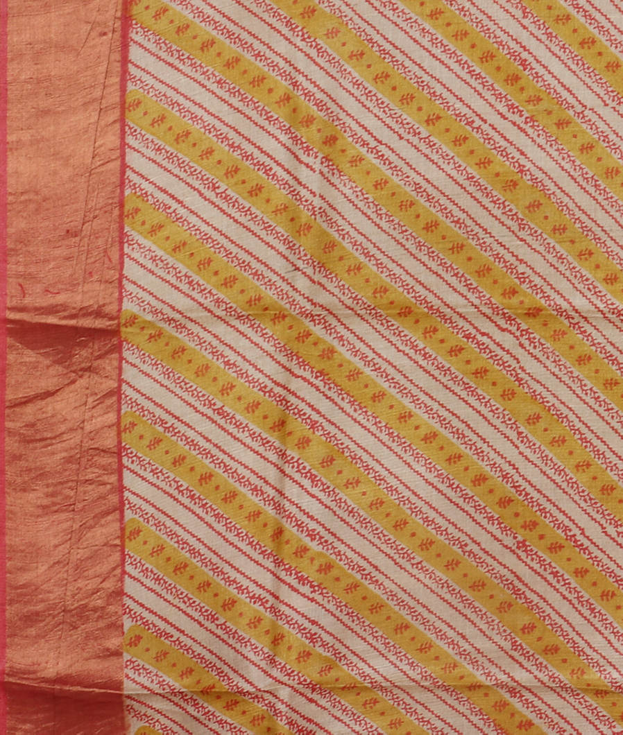 Pink Tussar Printed Saree T4233663