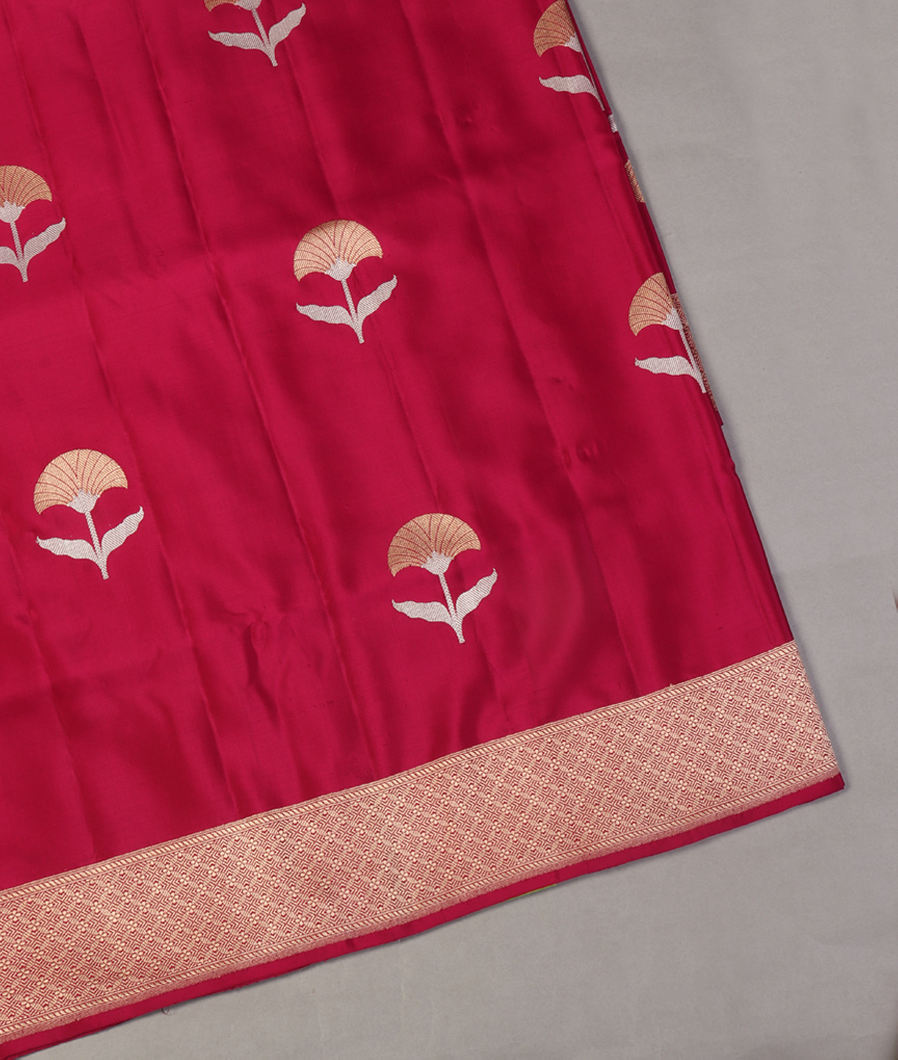 Pinkish Red Banaras Silk Saree T427114-image