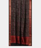 Black Tussar Printed Saree T3103992