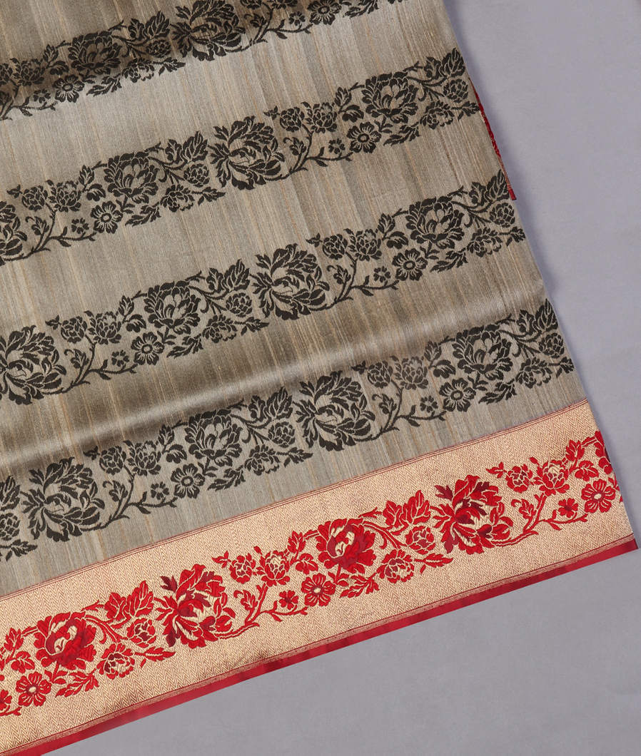 Grey Banaras Tussar Saree EI5053-image