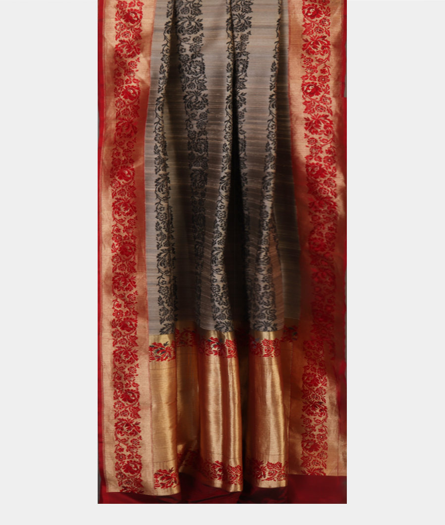 Grey Banaras Tussar Saree EI50532