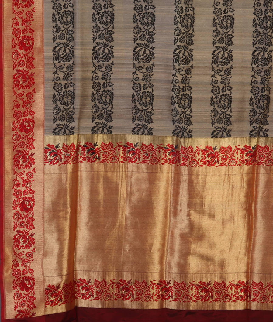 Grey Banaras Tussar Saree EI50534