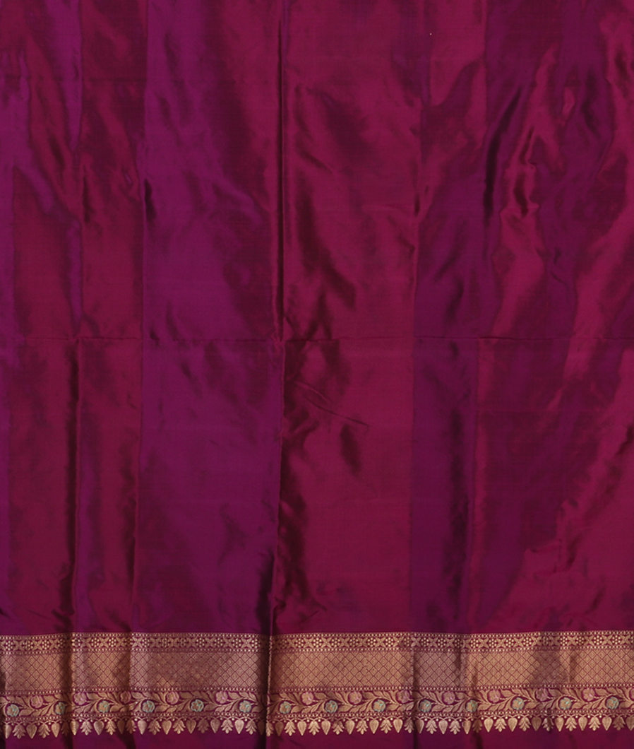 Purple Banaras Silk Saree T4273563